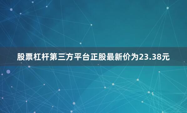 股票杠杆第三方平台正股最新价为23.38元